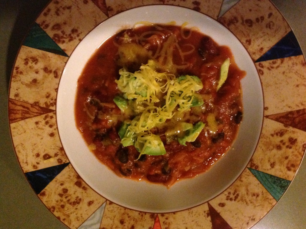 easy meatless Monday three bean chili